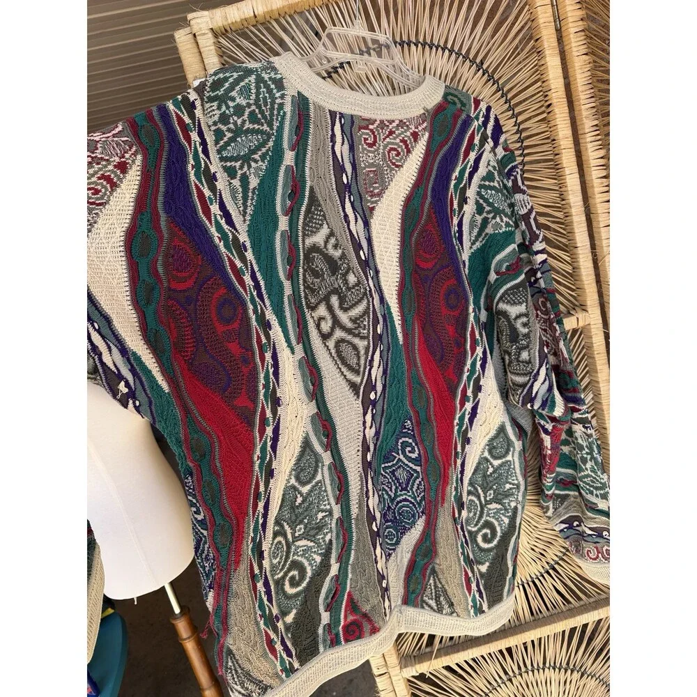 COOGI Australia Vintage Sweater 2XL Multicolor 100% Mercerized Cotton EUC